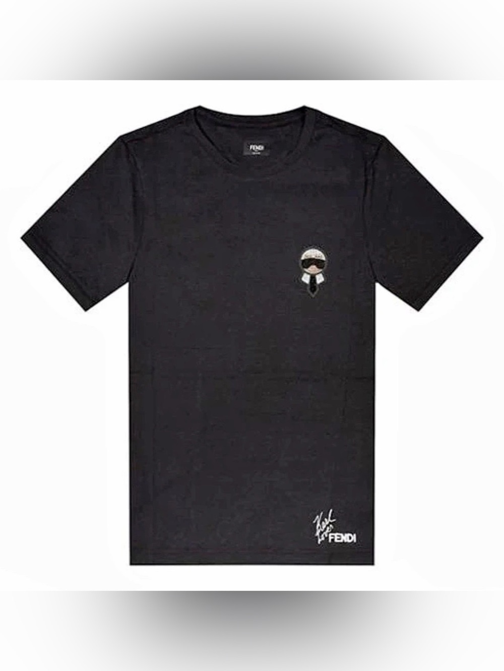 Fendi Karl Loves Fendi Graphic Print T-Shirt Black Size 50